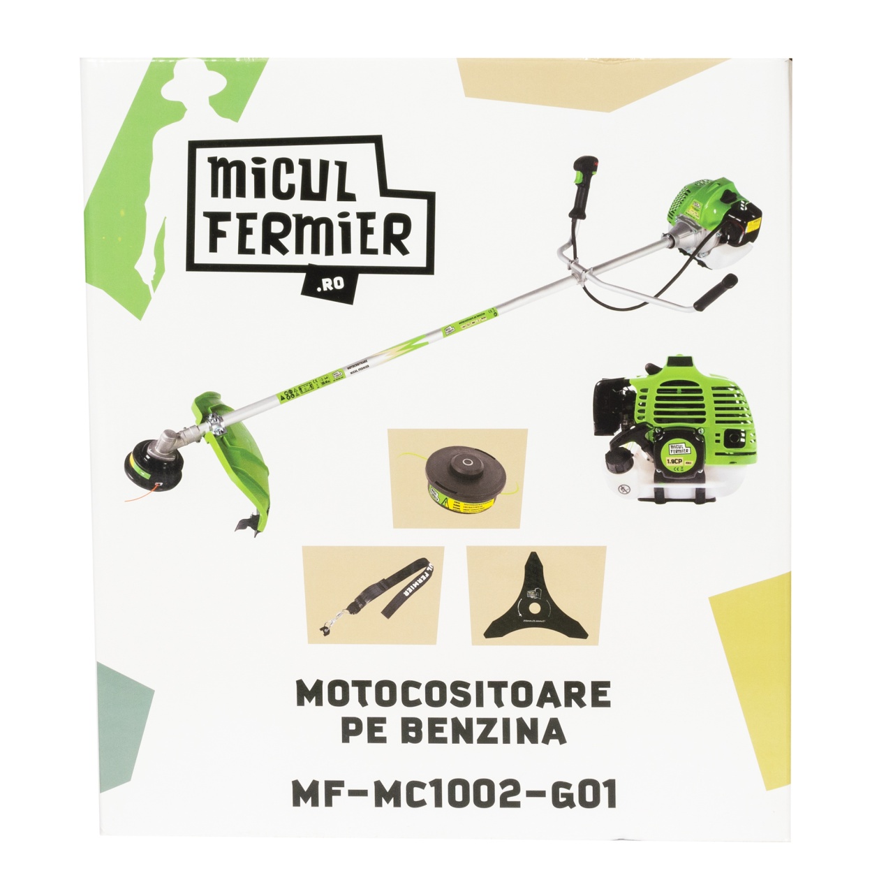 Motocositoare Micul Fermier 1.9CP, 43CC, motor benzina 2T, pornire rapida, 3 accesorii, tija 28mm [6]