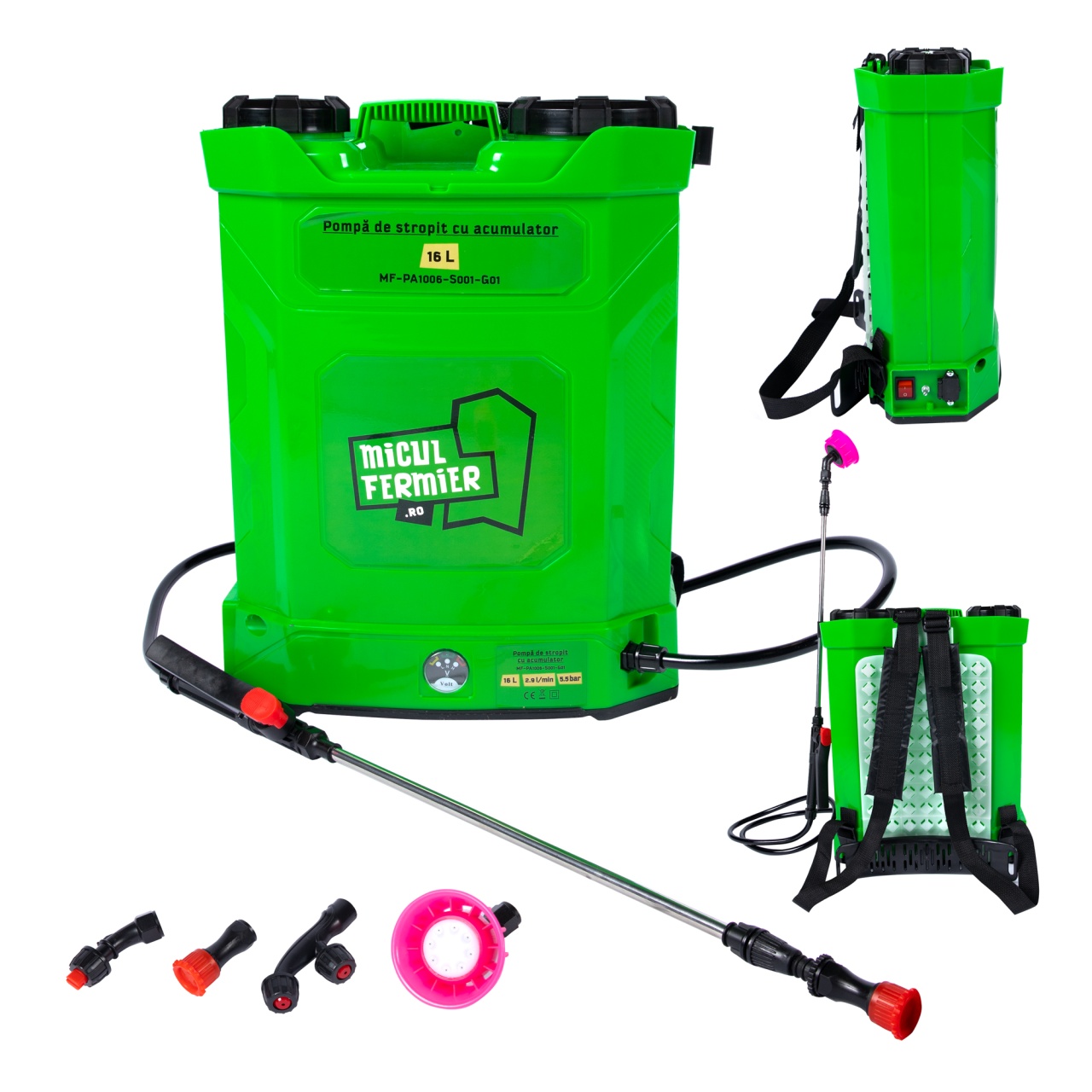 Pompa de stropit cu acumulator, Micul Fermier 16L [8]