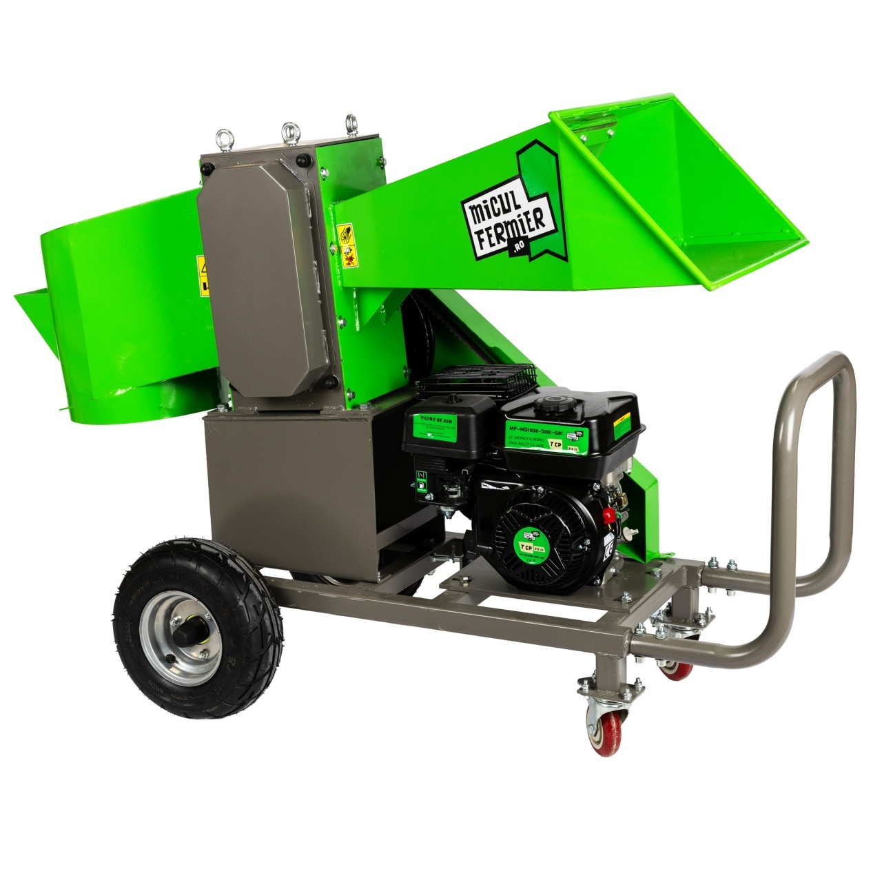 Depicatotoare si tocatoare crengi - Tocator de crengi Micul Fermier, motor benzina 7CP, 80mm diametru maxim de taiere, pentru brichete