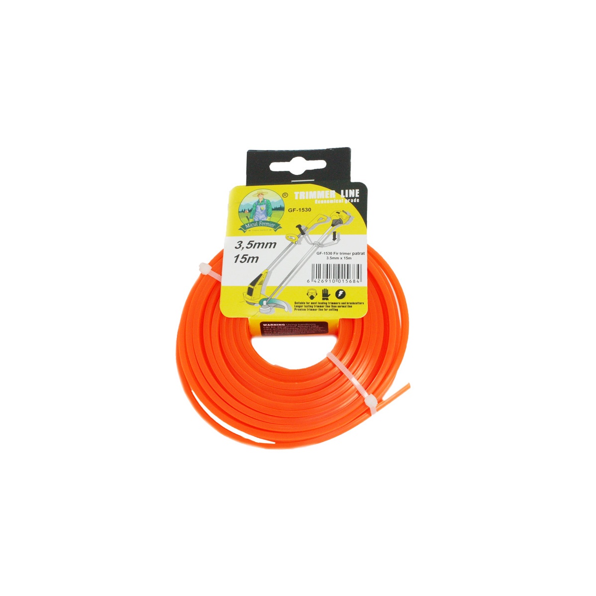 Piese si accesorii - Fir motocoasa(trimmer) Micul Fermier, 4.0mm*15m, patrat