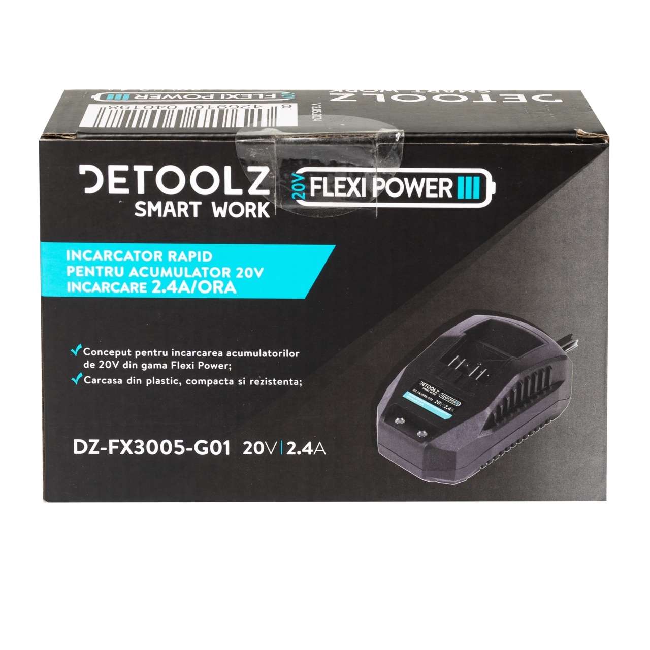 Incarcator rapid pentru acumulator 20V, incarcare 2.4A/h, Detoolz [1]