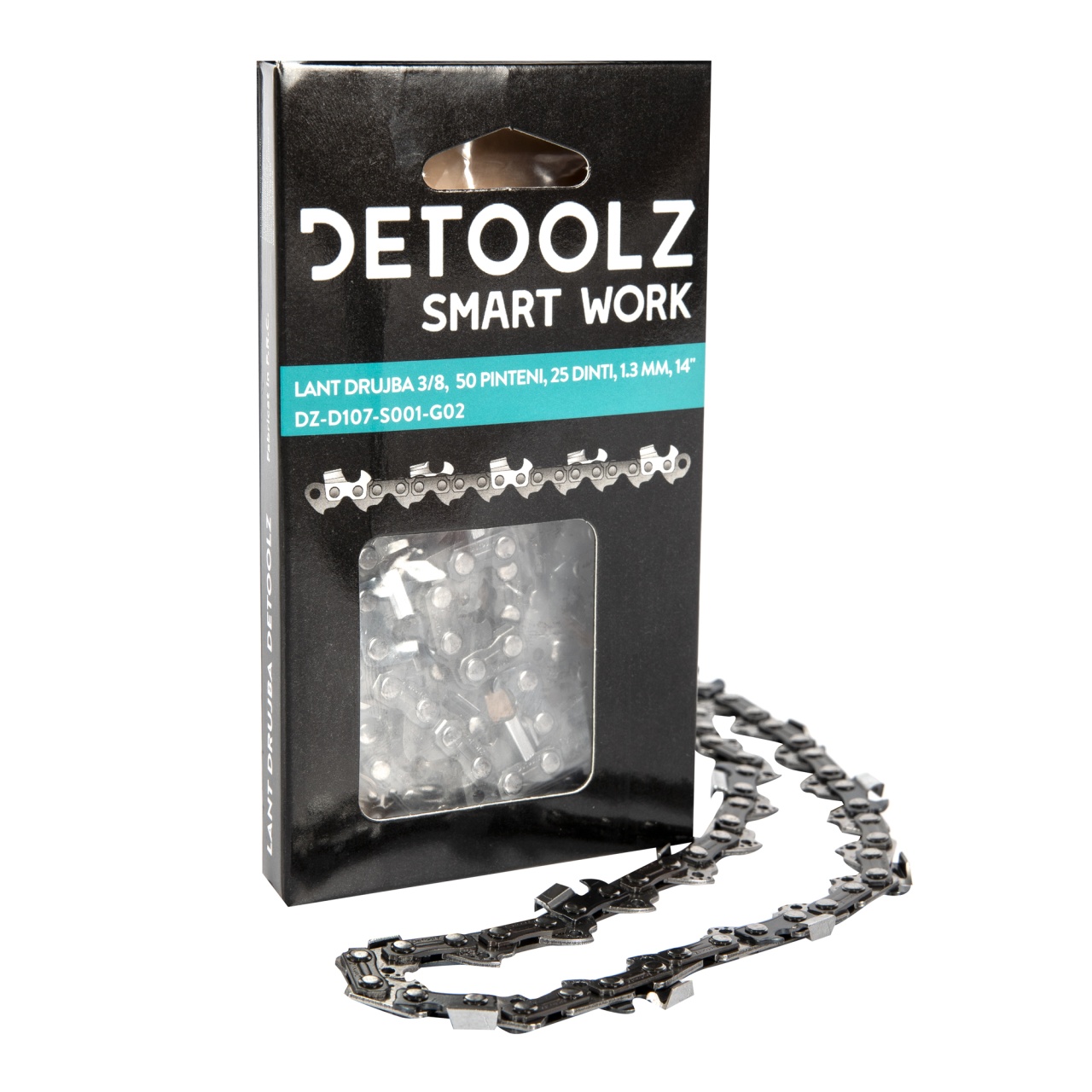 Drujbe si accesorii - Lant drujba Detoolz, lungime 14'', pas 3/8'', grosime 1.3mm, 50 pinteni, 25 dinti, full chisel