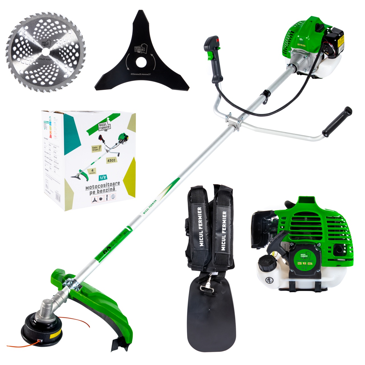 Fara categoriee - Motocositoare pe benzina 3.4CP cu 4 accesorii si pornire rapida