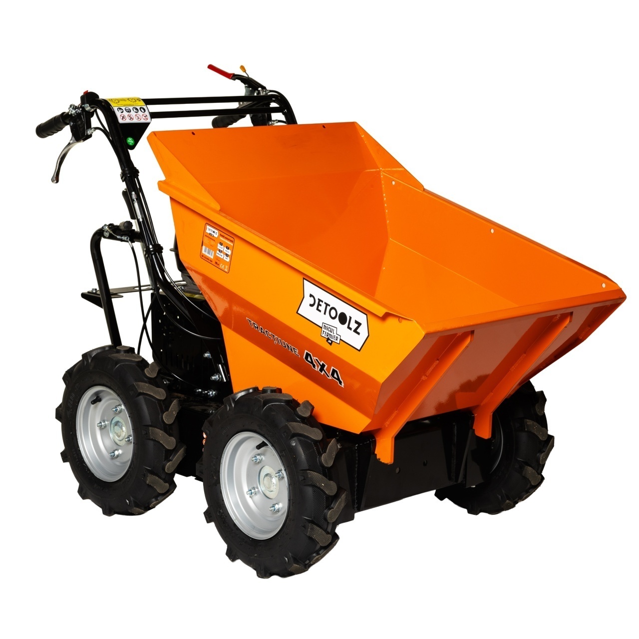 Roaba Motorizata Detoolz DZ-CC1075-G01, 7.5 CP, 212 Cc, Benzina 4T, Capacitate Cuva 300 Kg, 4 Viteze