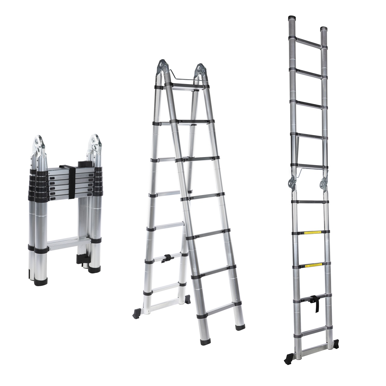 Scara telescopica dubla Detoolz, inaltime maxima 4.4m, 14 trepte, greutate maxima suportata 150 kg - imagine 2
