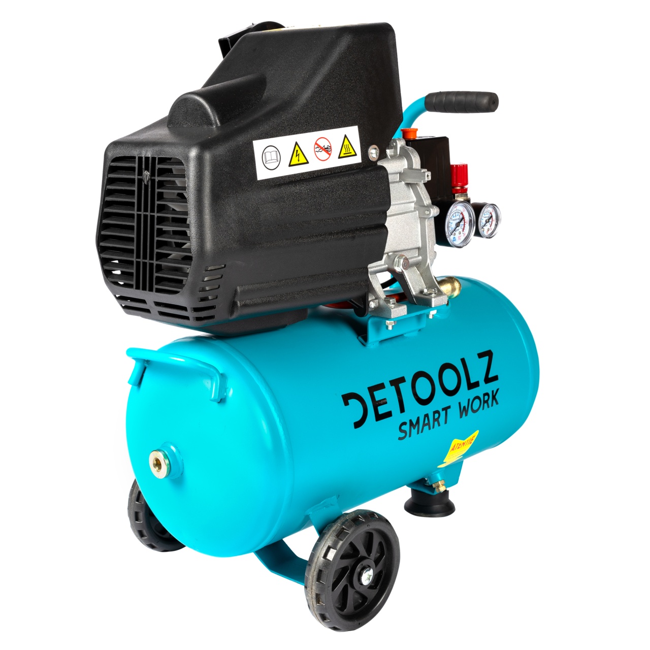 Compresor Detoolz 24L cu ulei, 1500 W, debit 160L/min, 8 bar, 2 prize de aer [6]