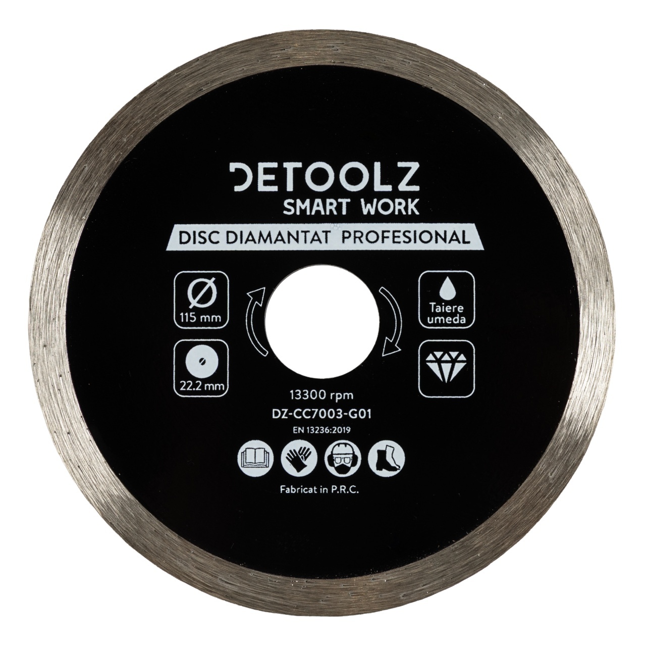 Polizoare - Disc diamantat continuu Detoolz 115x22.2mm, taiere umeda