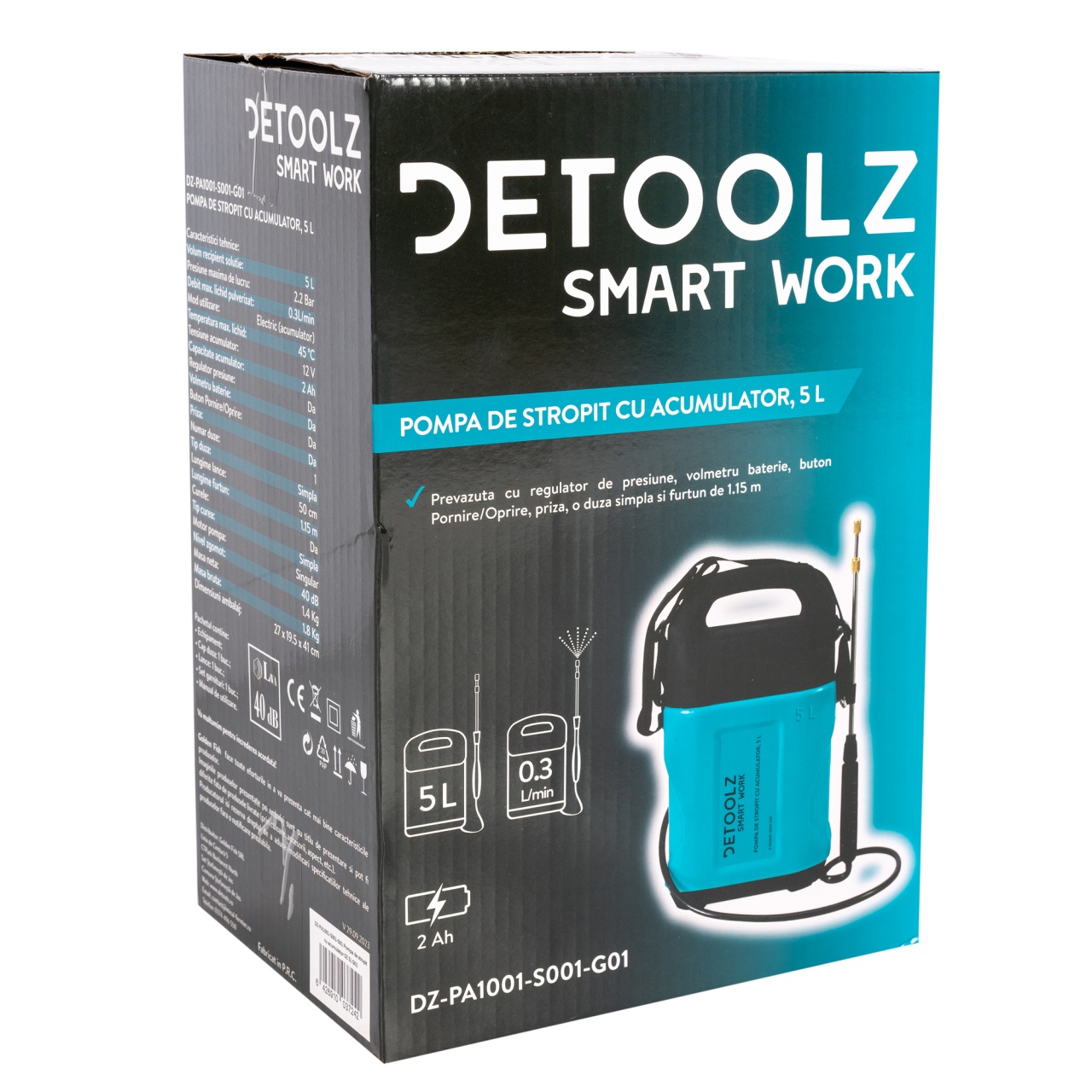 Pompa de stropit cu acumulator Li-Ion, Detoolz 5L [5]