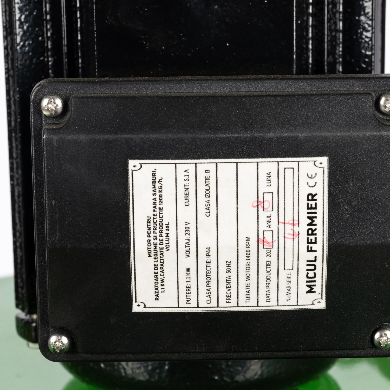 Razatoare de legume si fructe fara samburi Micul Fermier, 1.1KW, capacitate de productie 1200Kg/h, volum 35L [1]