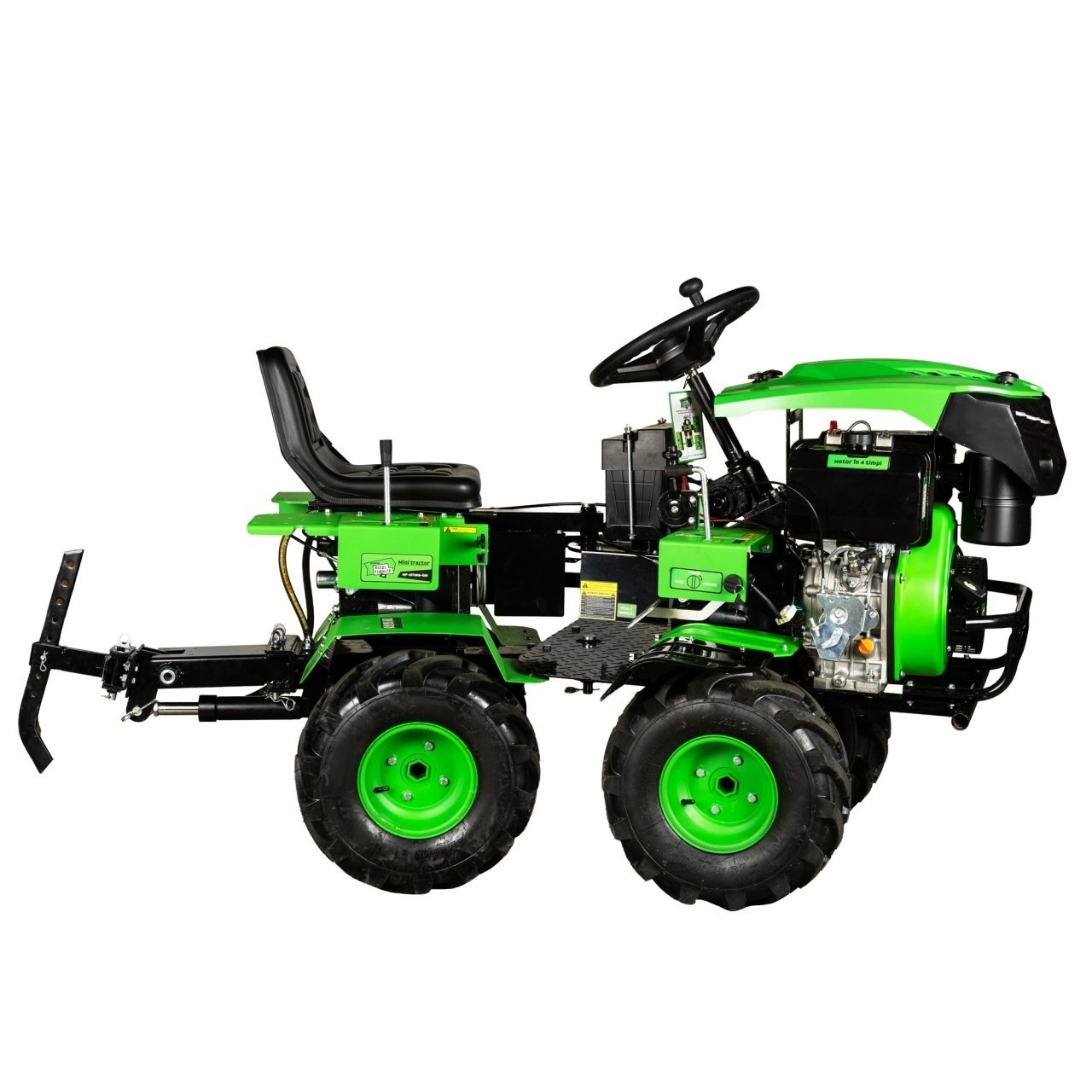 Motocultivator Ride-On Micul Fermier MF-MT1010-G01, 17CP, Capacitate Cilindrica 530 CC, Motor 4 Timpi, 4X4, 4 Viteze