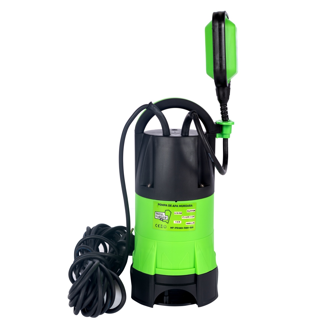 Pompa apa murdara Micul Fermier, 0.75 kW, debit maxim 14400 l/h, inaltime maxima de pompare 7.5 m, cu plutitor - imagine 2
