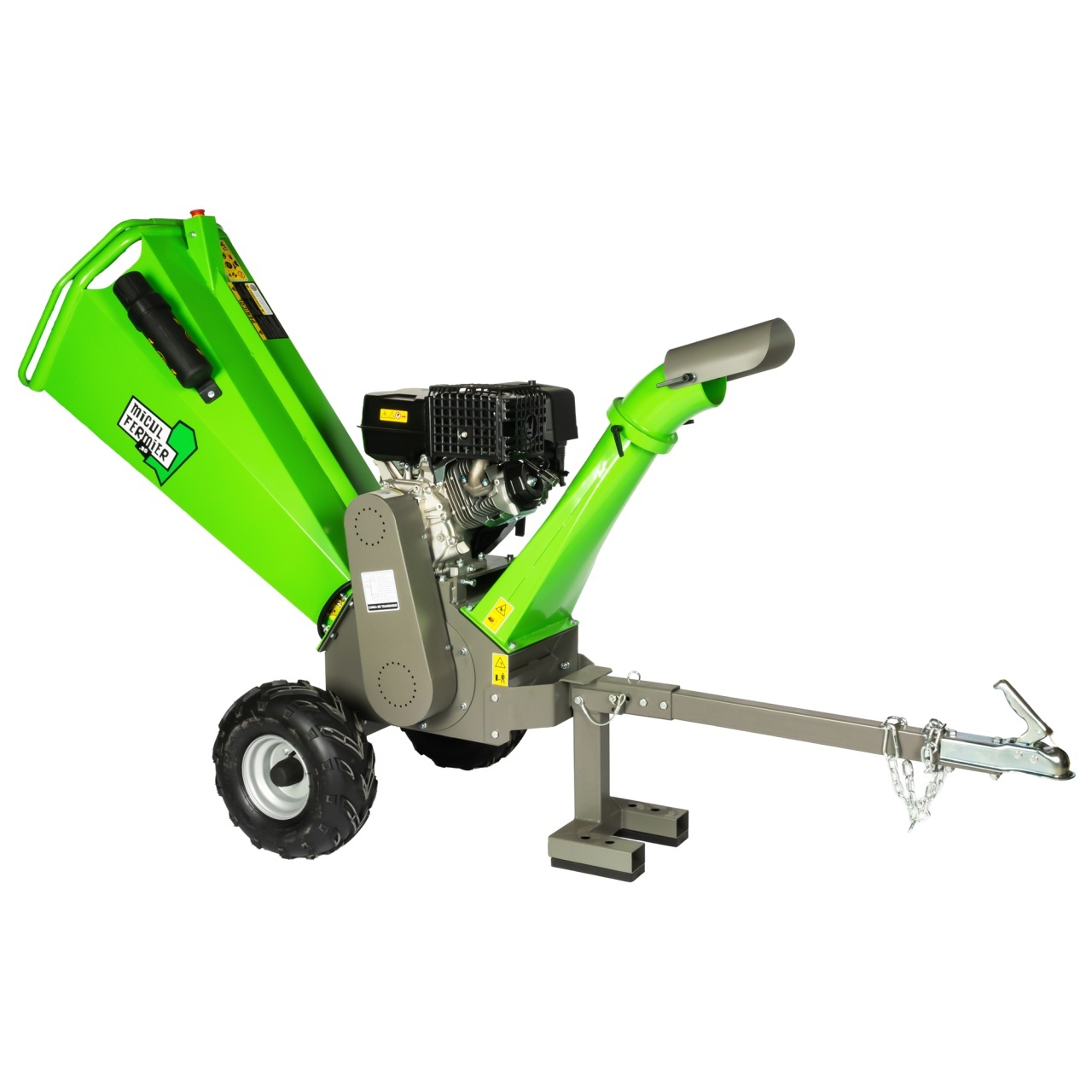 Tocator de crengi Micul Fermier, motor benzina 15 CP, cu carlig de remorcare, 120 mm diametru maxim de taiere, pentru rumegus [6]