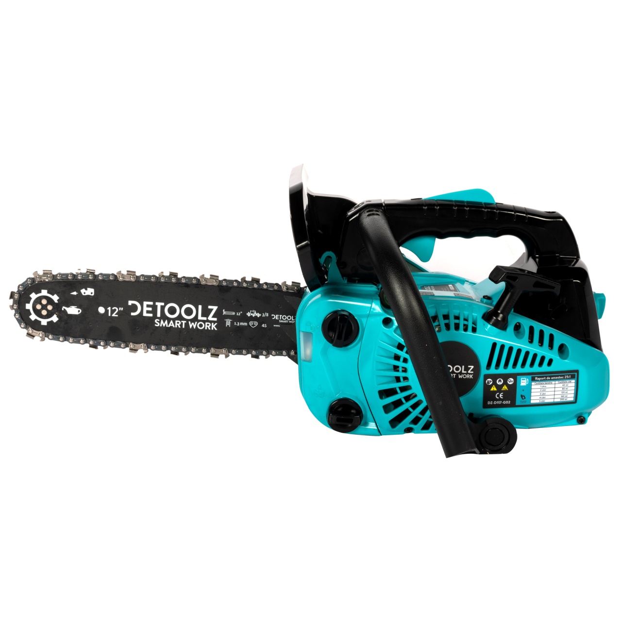 Drujba Detoolz 2500, capacitate cilindrica 25CC 1.2CP, cu lama 12'' si lant, pornire rapida - imagine 3