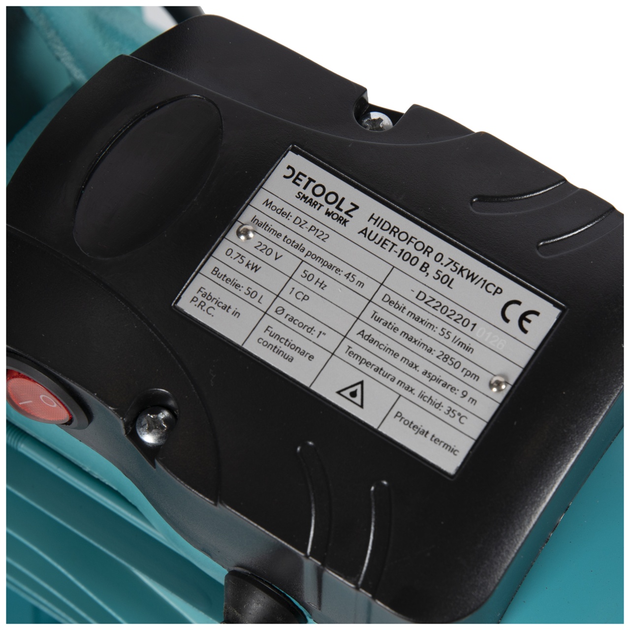 Hidrofor Detoolz 0.75 kW, debit 3300l/h, inaltime de pompare 45m, carcasa pompa fonta, volum butelie 50 litri - imagine 3