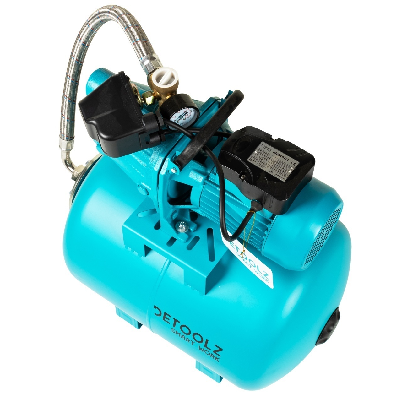 Hidrofor 0.9 KW Detoolz DZ-P122-G02, Debit Maxim 3300L/h, Inaltime Maxima Pompare 45M, Corp Pompa Fonta, Butelie 50L