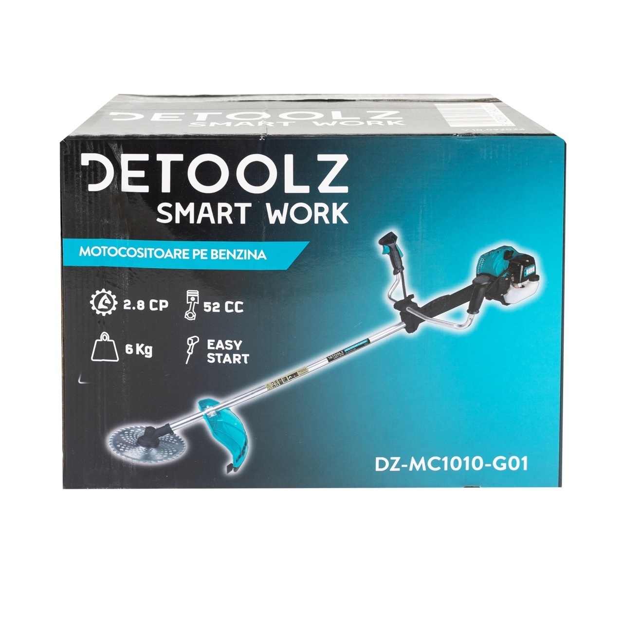 Motocoasa 2.8CP 52CC Motor Benzina 2T Detoolz DZ-MC1010-G01, Pornire Rapida, 4 Accesorii, Tija 28Mm