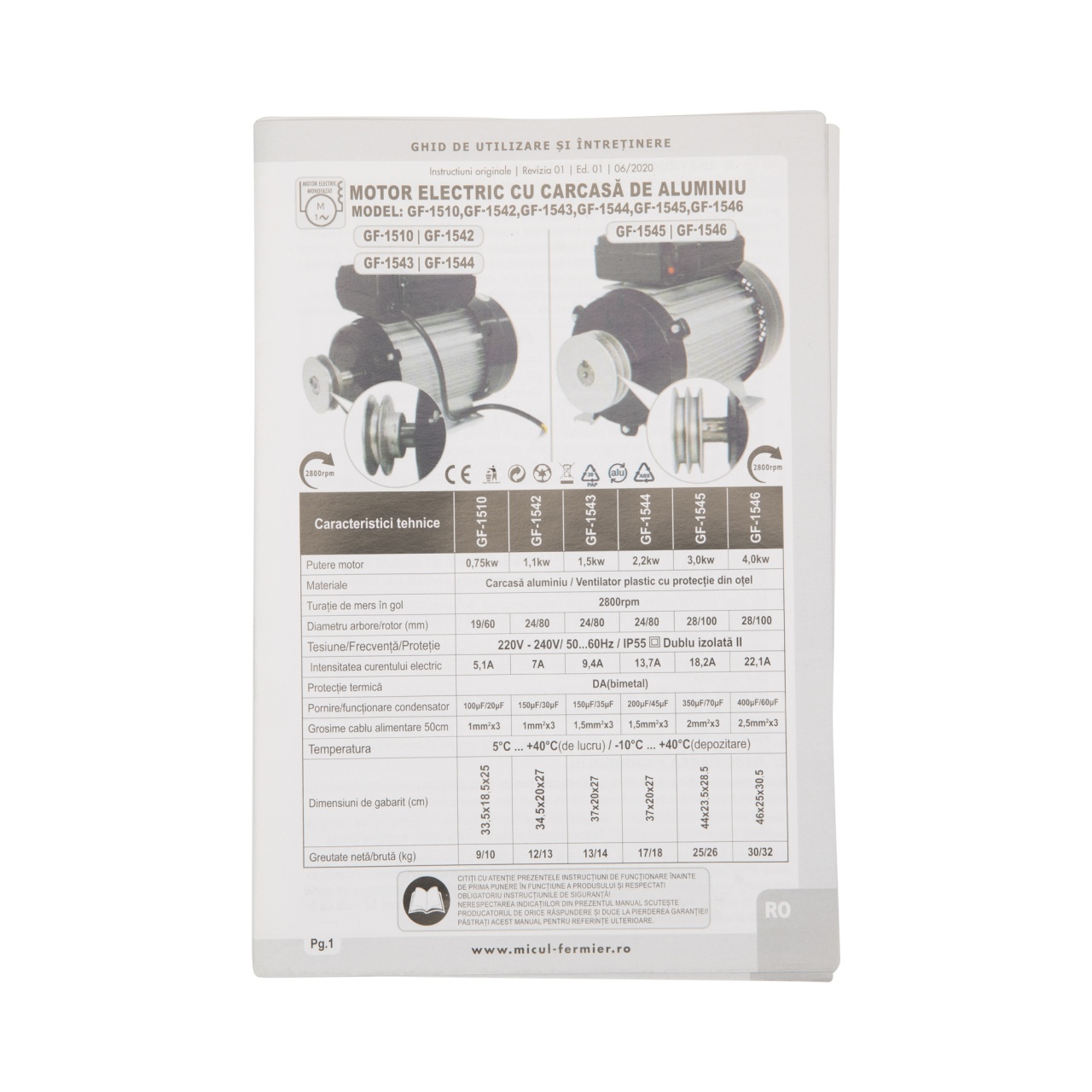 Motor electric Micul Fermier 1.1KW, 2800 rpm, carcasa aluminiu - imagine 2