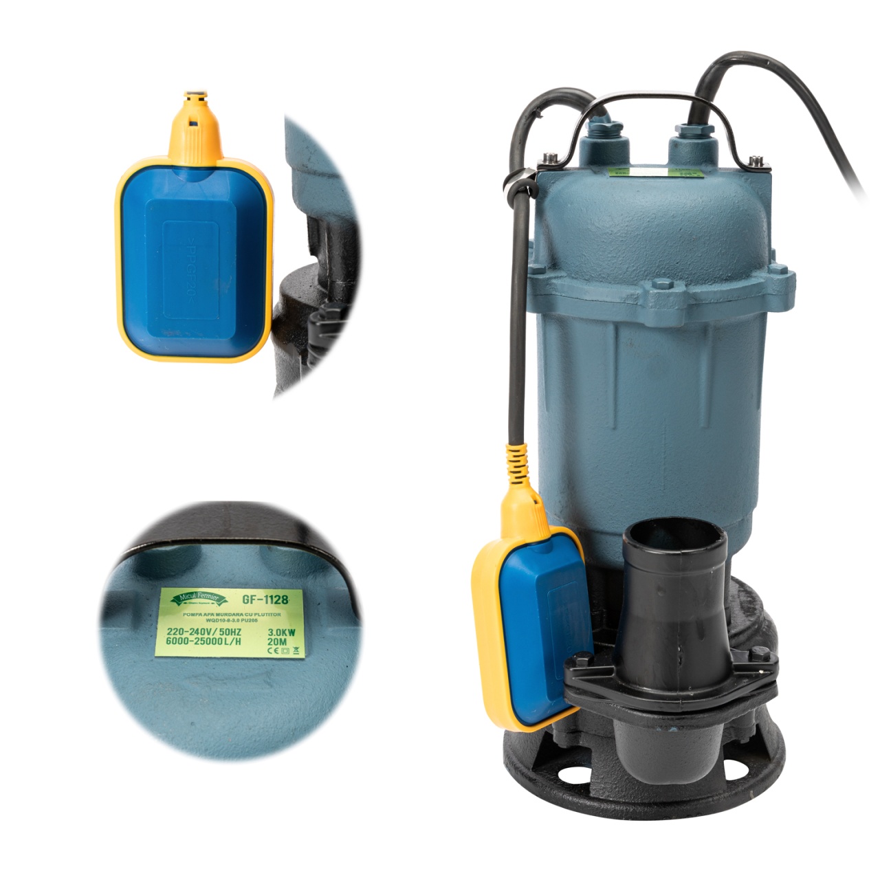 Pompe si motopompe - Pompa apa murdara cu plutitor WQD10-8-3.0 PU205
