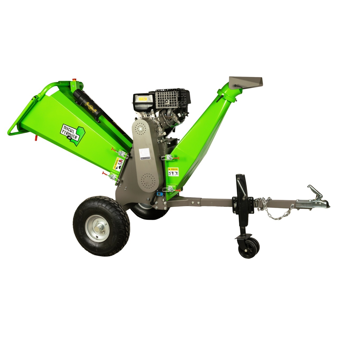 Tocator de crengi Micul Fermier, motor benzina 15 CP, cu carlig de remorcare, 150 mm diametru maxim de taiere, pentru rumegus [2]