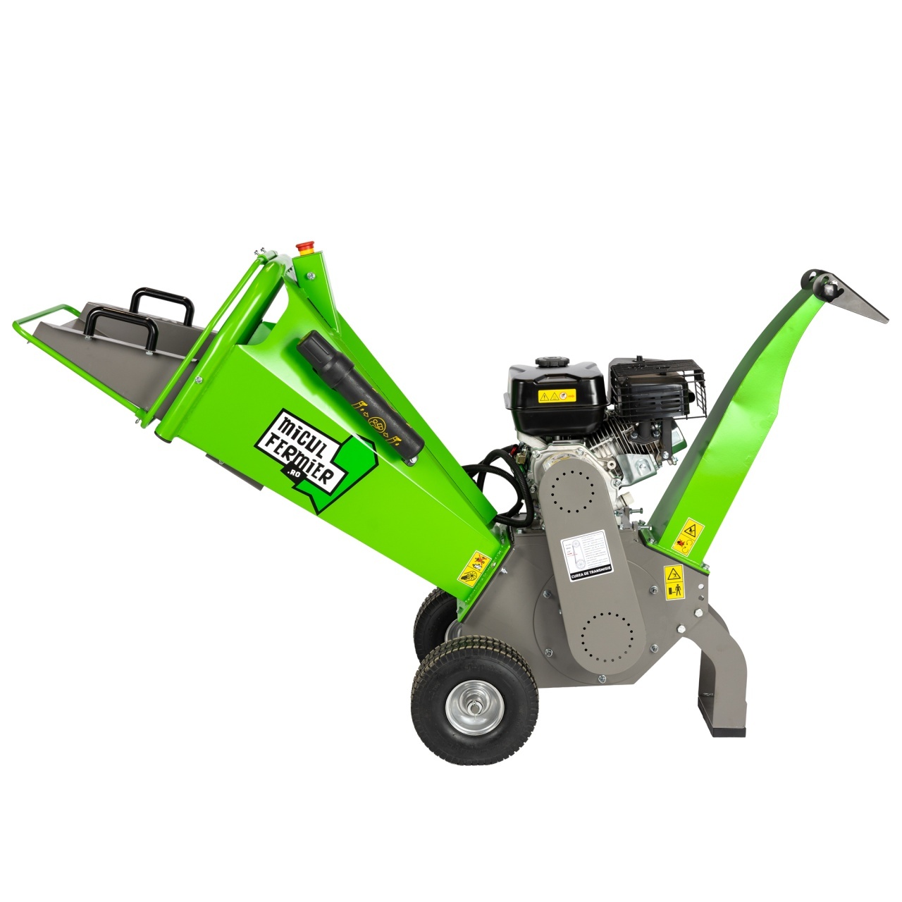 Depicatotoare si tocatoare crengi - Tocator de crengi Micul Fermier, motor benzina 7 CP, 100 mm diametru maxim de taiere, pentru rumegus