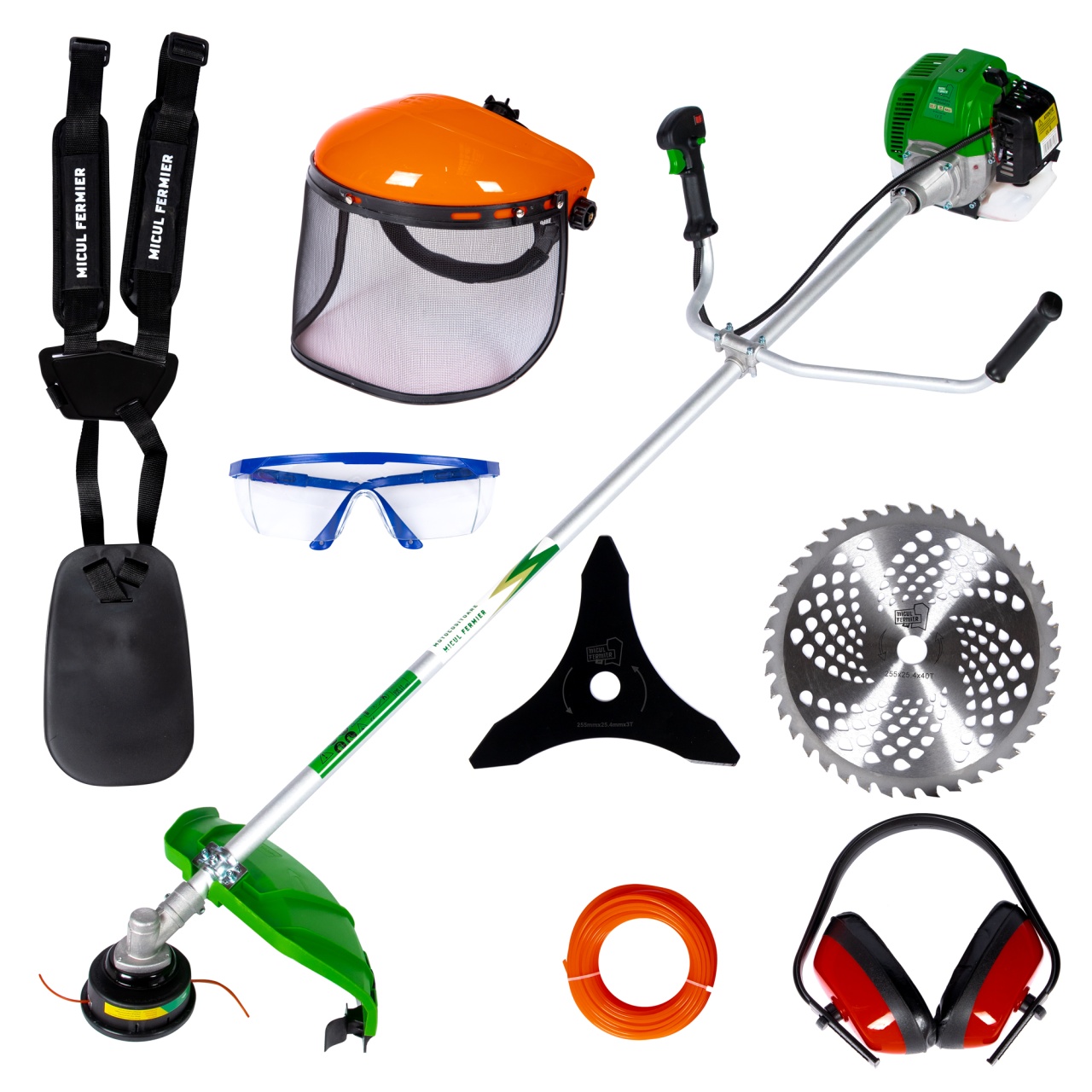 Fara categoriee - Motocositoare Micul Fermier 4.76cp, 52cc, Benzina, 2T, pornire rapida, 10 accesorii, tija 28mm