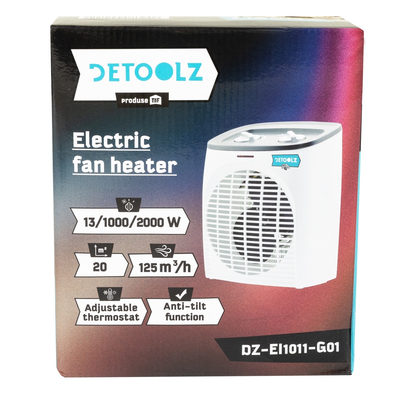 Aeroterma electrica Detoolz 1000/2000W, carcasa plastic [3]