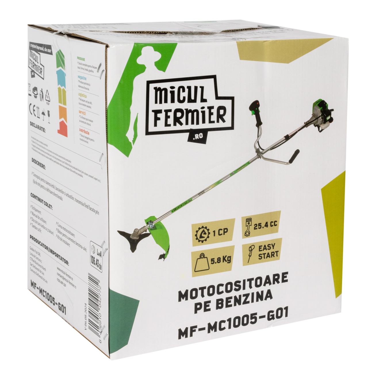 Motocositoare Micul Fermier 1CP, 25.4CC, motor benzina 2T, pornire rapida, 3 accesorii, tija 26mm [7]