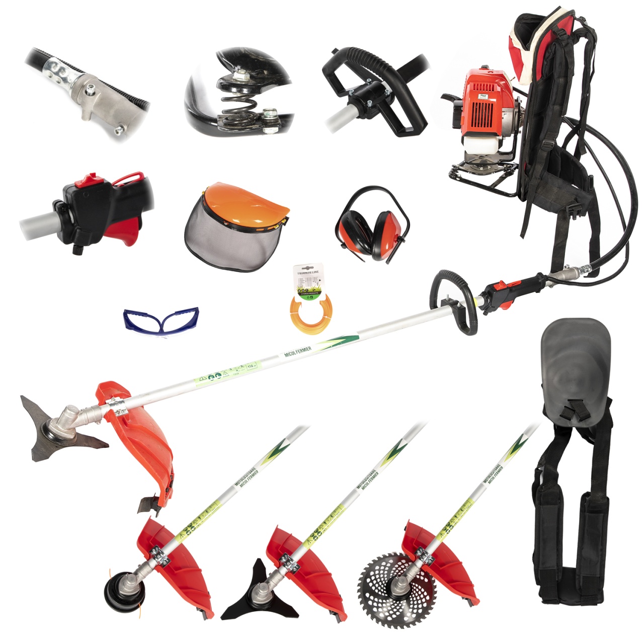 Motocositoare tip rucsac 4.76CP cu 7 accesorii - imagine 2