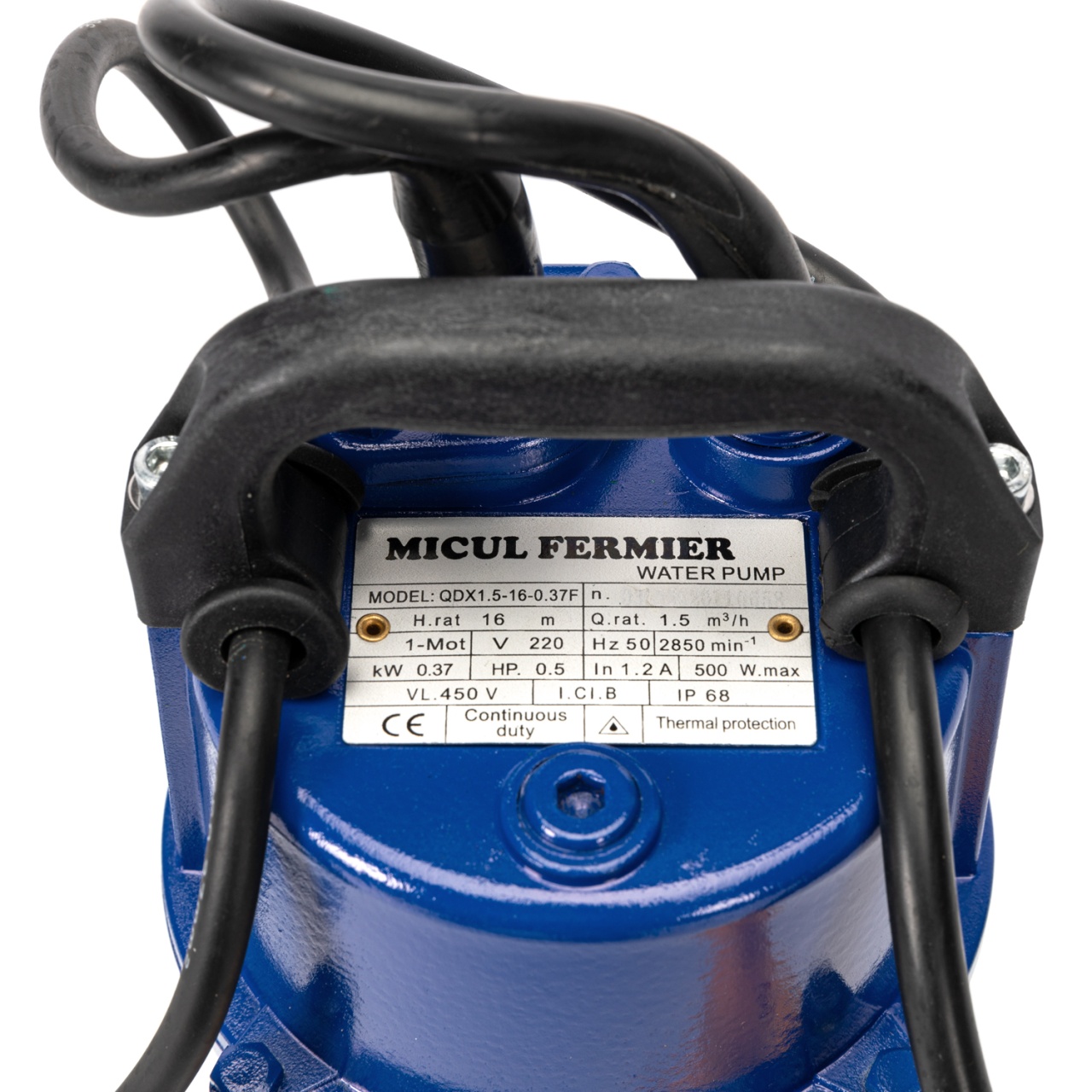 Pompa evacuare Micul Fermier, 0.37 kW, debit maxim 3900 l/h, inaltime maxima de pompare 16m, corp pompa fonta, cu plutitor - imagine 3