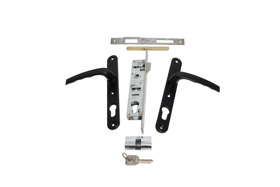 Constructii  - Broasca cu butuc si silduri NEAGRA pentru usa (yala)