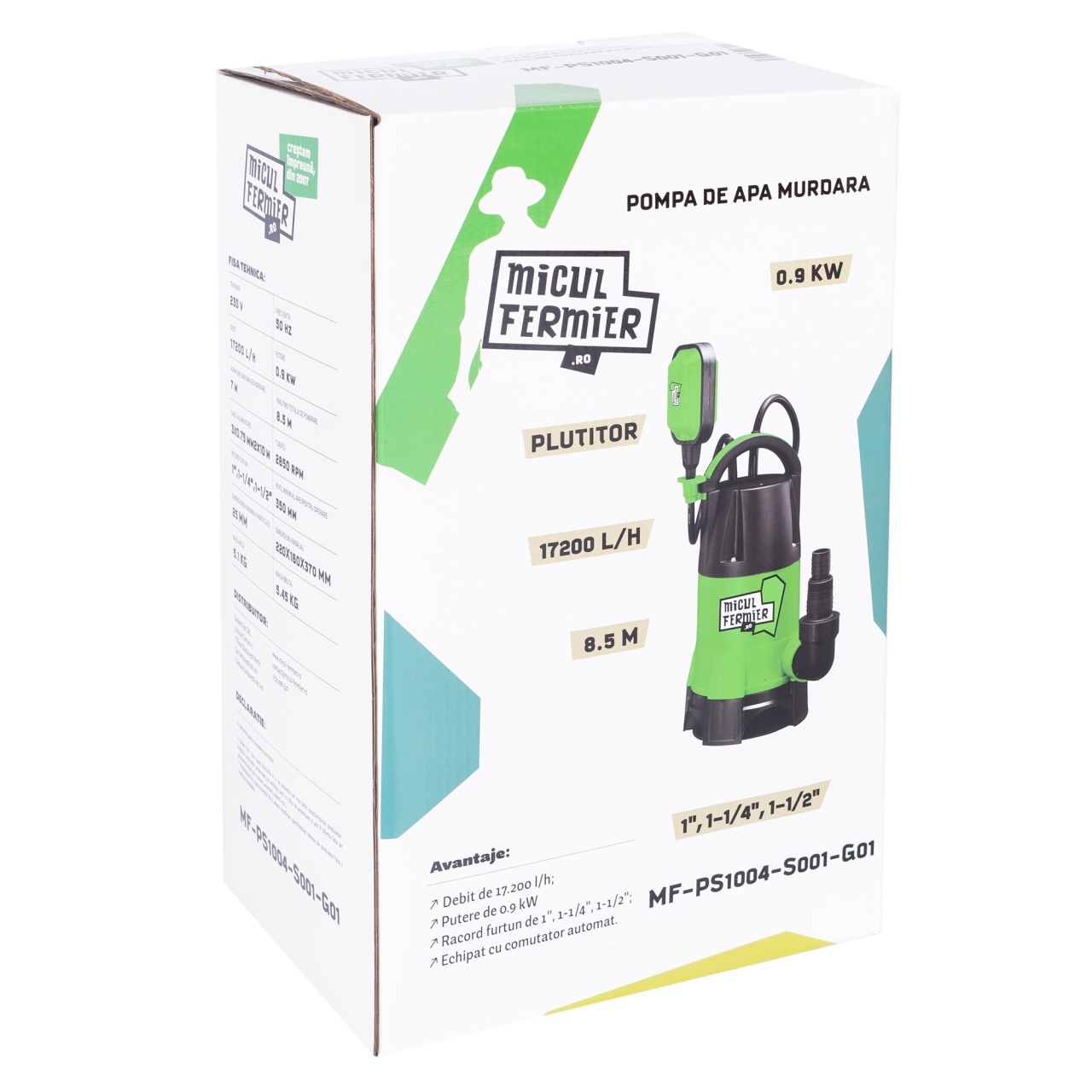 Pompa apa murdara cu plutitor, 900W, 17200l/h, 8.5m [5]