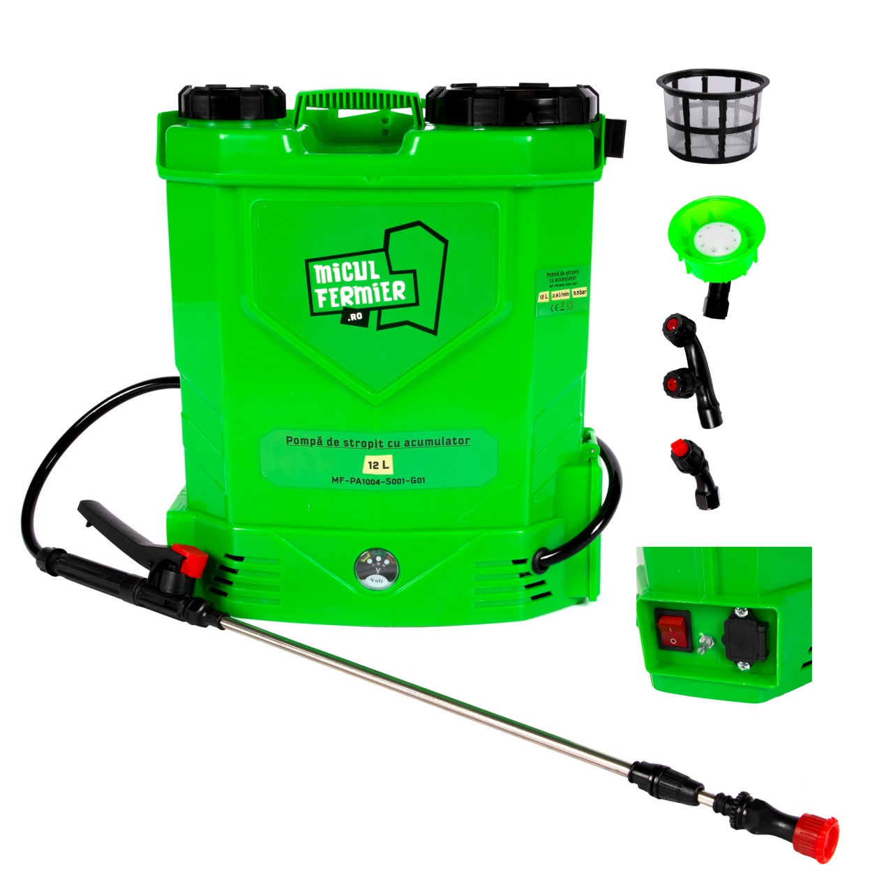 Pompa de stropit cu acumulator, Micul Fermier 12L [4]