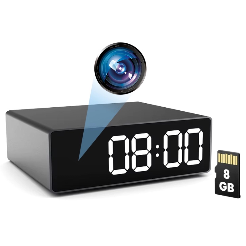 iUni Ceas cu Camera Spion IP33, Wi-Fi, 8GB, Full HD, 150 grade, Night Vision, Senzor de miscare, P2P