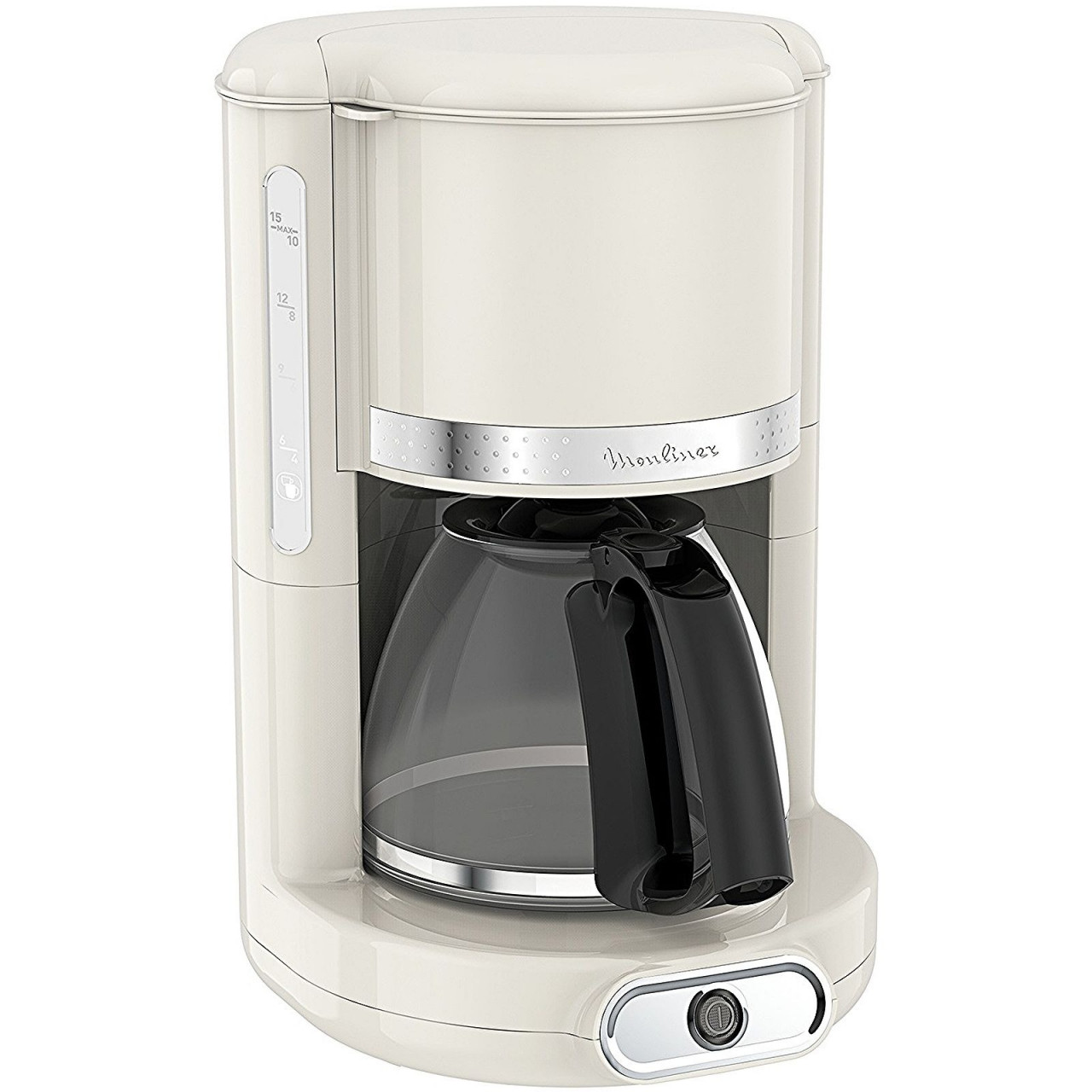 Cafetiera Moulinex Soleil FG385A30, 1000 W, 1.25 l, 15 cesti, Alb