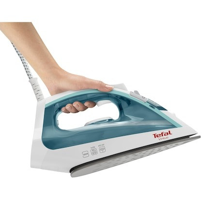 Fier de calcat Tefal Virtuo FV1710, 1800W, rezervor apa 0.2L, jet de abur 80g/min, abur variabil 20g/min, functie anticalcar, Alb