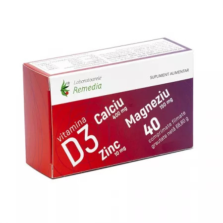 Ca + Mg + Zn + Vitamina D3 - 40 cpr
