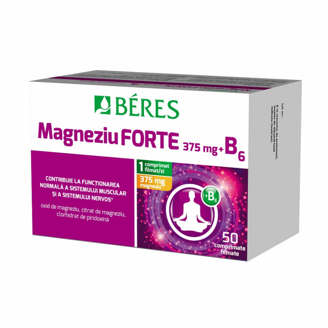 Magneziu forte 375 mg + B6 - 50 cpr