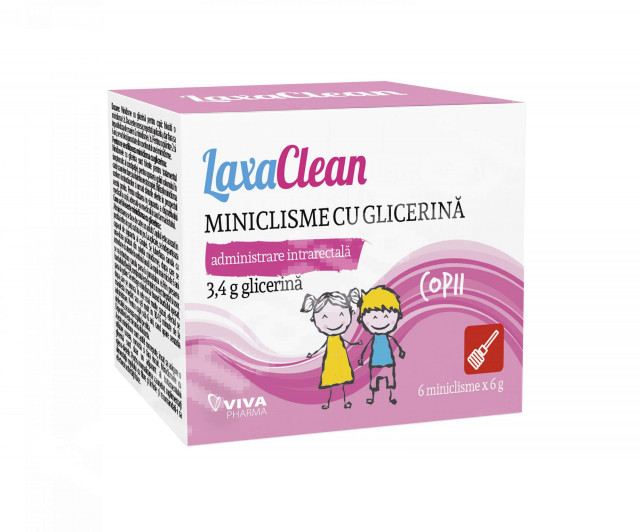 Miniclisme cu glicerina, pentru copii, LaxaClean - 6 buc