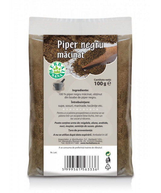 Piper negru macinat- 40 g Herbavit
