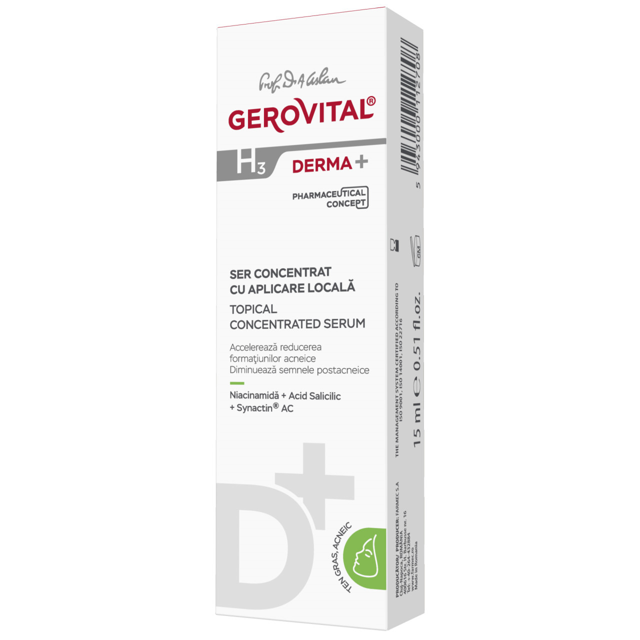 GH3 Derma+ Ser concentrat cu aplicare locala - 15ml