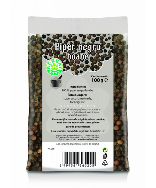 Piper negru boabe - 40 g Herbavit