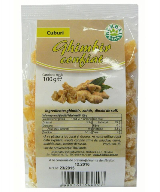 Ghimbir confiat - 100 g Herbavit