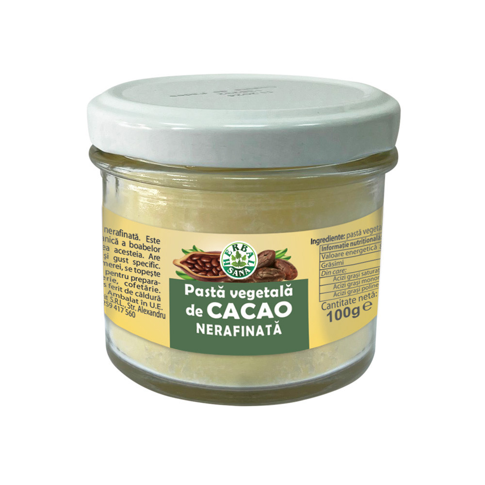 Pasta vegetala de cacao nerafinata - 100 g