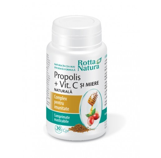 Propolis + Vitamina C Naturala + Miere - 30 cps