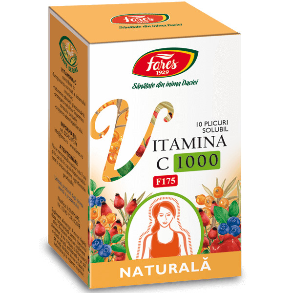 Vitamina C 1000 naturala, F175, - 10 plicuri solubil