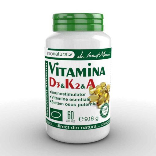 Vitamina D3 + K2 + A - 60 cps