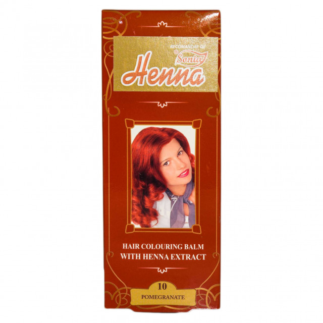 Balsam colorant pentru par, Henna Sonia nr.10 - Rosu rodie - 75 ml
