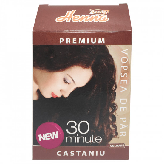 Vopsea de par Henna Sonia Premium, Castaniu - 60 g