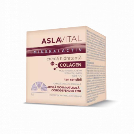 Aslavital Crema Hidratanta cu Colagen SPF10 - 50 ml