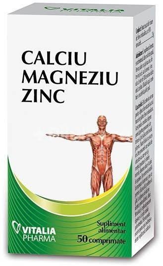 Calciu, Magneziu si Zinc - 50 cpr